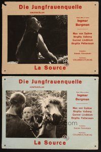 1e355 VIRGIN SPRING 5 Swiss LCs '60 Ingmar Bergman's Jungfrukallan, Max von Sydow, Birgitta Valberg