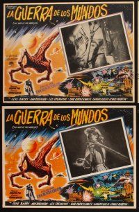 1e297 WAR OF THE WORLDS 3 Mexican LCs '53 H.G. Wells classic, great images & border art!