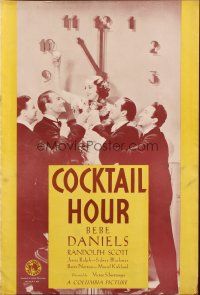 1e114 COCKTAIL HOUR pressbook '33 career woman Bebe Daniels drank too deeply from the cup of life!
