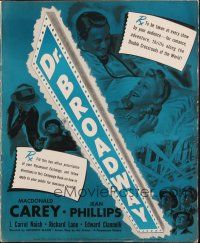 1e121 DR. BROADWAY pressbook '42 Macdonald Carey is a doctor who helps show people & solves crimes!