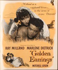1e130 GOLDEN EARRINGS pressbook '47 artwork of sexy gypsy Marlene Dietrich & Ray Milland!