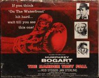 1e135 HARDER THEY FALL pressbook '56 Humphrey Bogart, Rod Steiger, cool boxing artwork, classic!