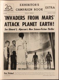 1e144 INVADERS FROM MARS pressbook '53 classic sci-fi, includes cool full-color comic strip herald!