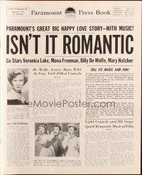 1e145 ISN'T IT ROMANTIC pressbook '48 Veronica Lake, Paramount's big happy love-story-with-music!