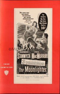 1e160 MOONLIGHTER pressbook '53 excellent 3-D images of sexy Barbara Stanwyck & Fred MacMurray!