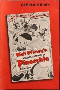 1e173 PINOCCHIO pressbook R1954 Disney classic cartoon about a wooden boy who wants to be real!