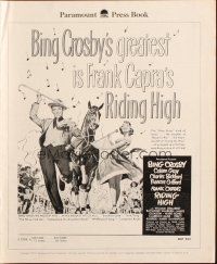 1e180 RIDING HIGH pressbook '50 Bing Crosby, Coleen Gray, Frank Capra, horse racing!