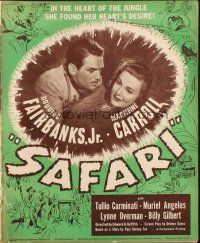 1e182 SAFARI pressbook '40 Douglas Fairbanks Jr. & sexy Madeleine Carroll in the African jungle!