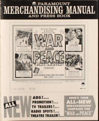 1e202 WAR & PEACE pressbook R63 art of Audrey Hepburn, Henry Fonda & Mel Ferrer, Leo Tolstoy epic!