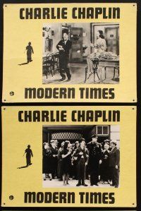 1e329 MODERN TIMES 12 Swiss LCs '70s great images of Charlie Chaplin as The Tramp!
