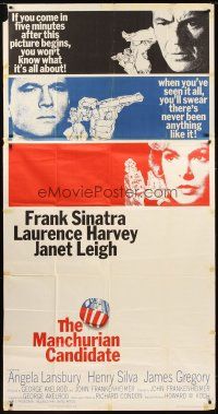1f171 MANCHURIAN CANDIDATE 3sh '62 Frank Sinatra, Laurence Harvey, Janet Leigh, Frankenheimer