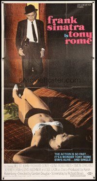 1f235 TONY ROME 3sh '67 detective Frank Sinatra w/gun & sexy near-naked girl on bed!
