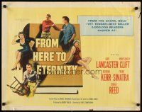 1f045 FROM HERE TO ETERNITY 1/2sh '53 full-length art of Lancaster, Kerr, Sinatra, Reed, Clift!