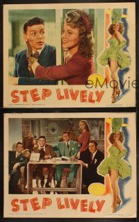 1f009 STEP LIVELY 3 LCs '44 close-up of young Frank Sinatra & pretty Gloria DeHaven!