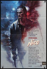 1g018 ABOVE THE LAW int'l 1sh '88 great artwork of Steven Seagal as Nico!