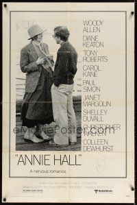 1g046 ANNIE HALL 1sh '77 full-length Woody Allen & Diane Keaton in a nervous romance!