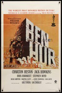 1g081 BEN-HUR 1sh R74 Charlton Heston, William Wyler classic religious epic, cool chariot art!