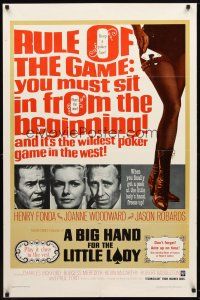 1g087 BIG HAND FOR THE LITTLE LADY 1sh '66 Henry Fonda, Joanne Woodward, wildest poker game!