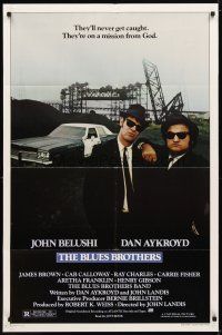 1g115 BLUES BROTHERS 1sh '80 John Belushi & Dan Aykroyd are on a mission from God!