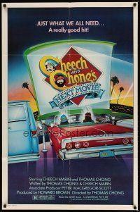 1g173 CHEECH & CHONG'S NEXT MOVIE 1sh '80 Tommy Chong, Cheech Marin, cool drive-in drug art!