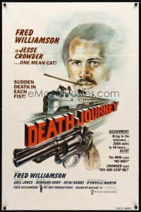 1g236 DEATH JOURNEY 1sh '75 Fred Williamson, cool train and gun artwork design!