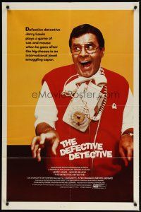 1g248 DEFECTIVE DETECTIVE int'l 1sh '84 great image of wacky Jerry Lewis being strangled by phone!