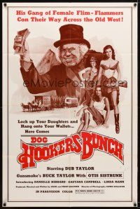 1g260 DOC HOOKER'S BUNCH 1sh '76 Dub Taylor & his gang of sexy female film-flammers!