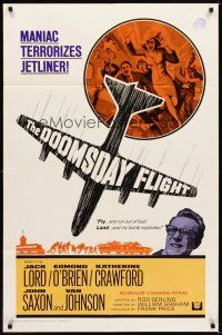 1g266 DOOMSDAY FLIGHT 1sh '68 Jack Lord, Edmond O'Brien, cool crashing airplane art!
