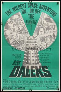 1g273 DR. WHO & THE DALEKS 1sh '66 Peter Cushing as Dr. Who, the wildest space adventure!