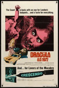 1g275 DRACULA A.D. 1972/CRESCENDO 1sh '72 Hammer horror double-bill!