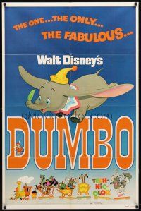 1g280 DUMBO 1sh R76 colorful art from Walt Disney circus elephant classic!