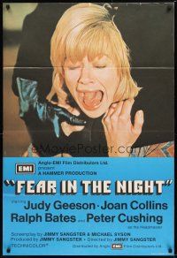 1g321 FEAR IN THE NIGHT English 1sh '72 Judy Geeson being strangled from behind!