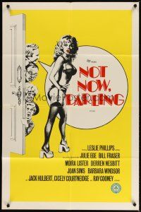1g592 NOT NOW DARLING English 1sh '73 artwork of super sexy Julie Ege in lingerie!