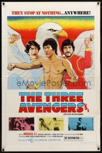1g298 THREE AVENGERS 1sh '80 Dragon Lee & 4 Bruces, Tierney kung fu art!