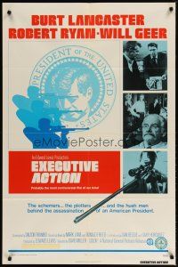 1g307 EXECUTIVE ACTION 1sh '73 Burt Lancaster, Robert Ryan, JFK assassination!