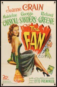 1g312 FAN 1sh '49 full-length art of sexy Jeanne Crain, directed by Otto Preminger!