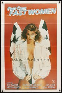 1g317 FAST CARS FAST WOMEN 1sh '81 sexy girl wearing racing jacket, Ron Jeremy, x-rated!
