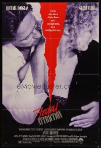 1g319 FATAL ATTRACTION 1sh '87 Michael Douglas, Glenn Close, a terrifying love story!