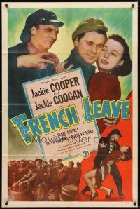 1g358 FRENCH LEAVE 1sh '48 kid stars Jackie Cooper & Jackie Coogan all grown up and romancing!
