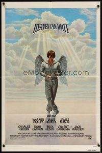 1g405 HEAVEN CAN WAIT 1sh '78 Lettick art of angel Warren Beatty wearing sweats, football!
