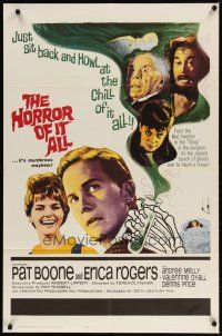 1g419 HORROR OF IT ALL 1sh '64 Pat Boone, just sit back and howl at the chill of it all!