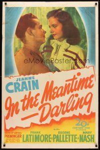 1g437 IN THE MEANTIME DARLING 1sh '44 Jeanne Crain tries to keep her husband at home!