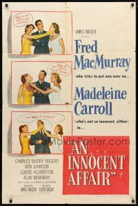 1g440 INNOCENT AFFAIR 1sh '48 Fred MacMurray, sexy Madeleine Carroll!