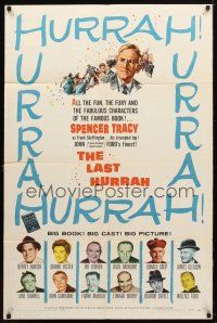 1g466 LAST HURRAH 1sh '58 John Ford, art of Spencer Tracy, portraits of 12 top cast members!