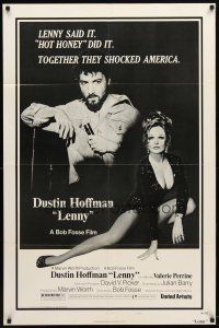 1g476 LENNY style B 1sh '74 Dustin Hoffman as Lenny Bruce at microphone w/sexy Valerie Perrine!