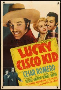 1g502 LUCKY CISCO KID 1sh '40 Cesar Romero as O' Henry's hero, Mary Beth Hughes!