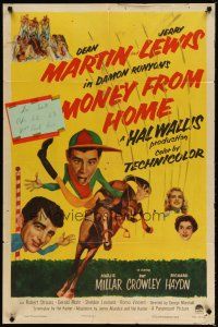 1g551 MONEY FROM HOME 1sh '54 3-D Dean Martin & horse jockey Jerry Lewis!