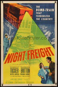 1g577 NIGHT FREIGHT 1sh '55 Forrest Tucker & the bomb-train that terrorized the country!