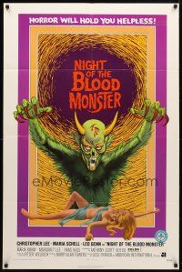 1g581 NIGHT OF THE BLOOD MONSTER 1sh '72 Jess Franco, art of wacky beast & half-dressed sexy girl!