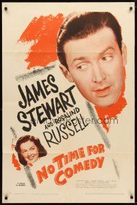 1g588 NO TIME FOR COMEDY 1sh R46 great close ups of Jimmy Stewart & Rosalind Russell!